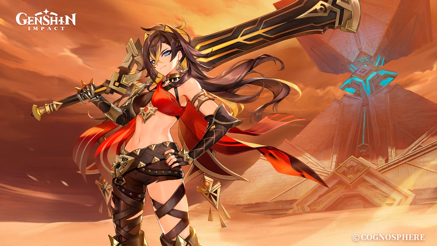 dehya genshin_impact hou sword wallpaper