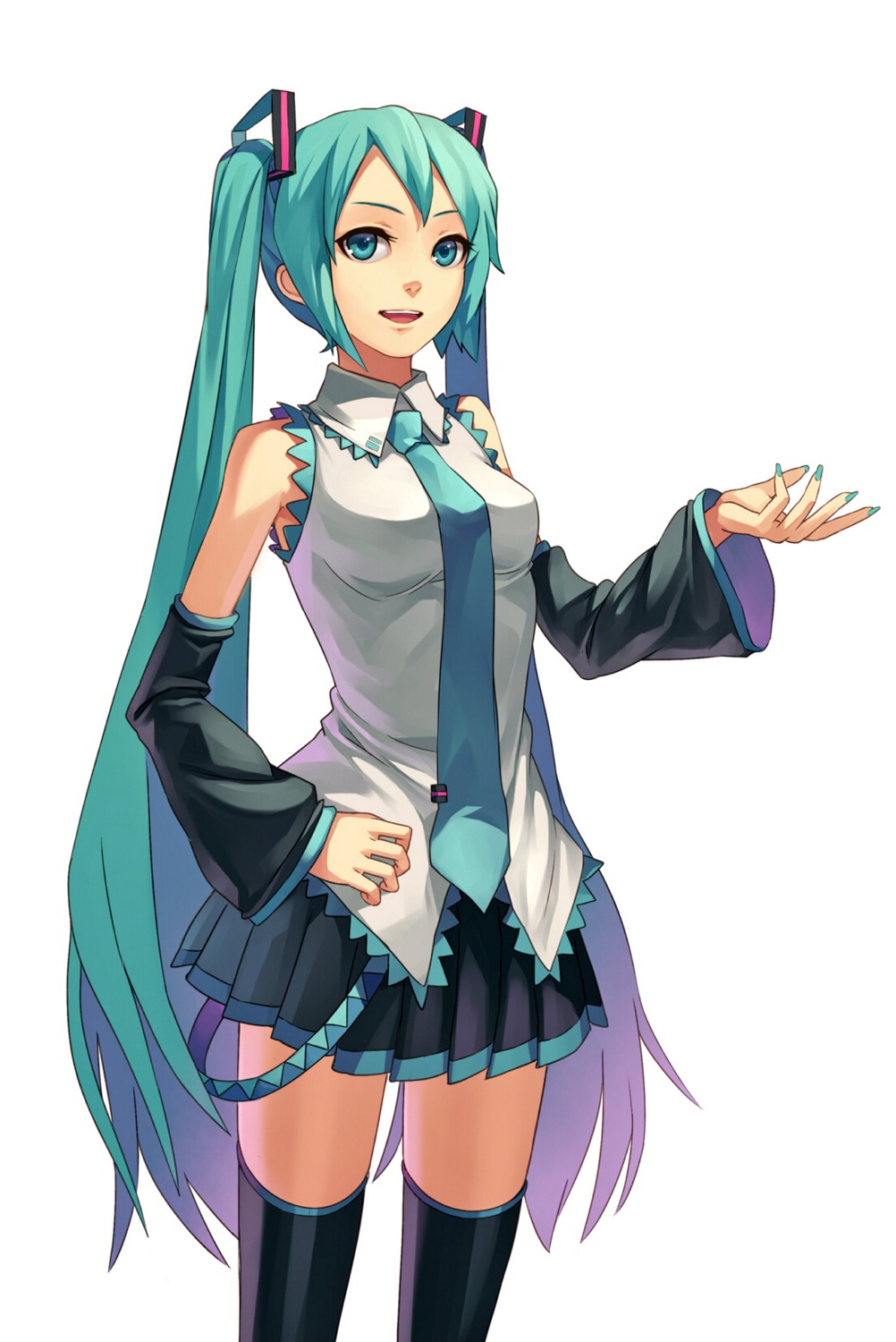 hatsune_miku thighhighs vocaloid zengxianxin