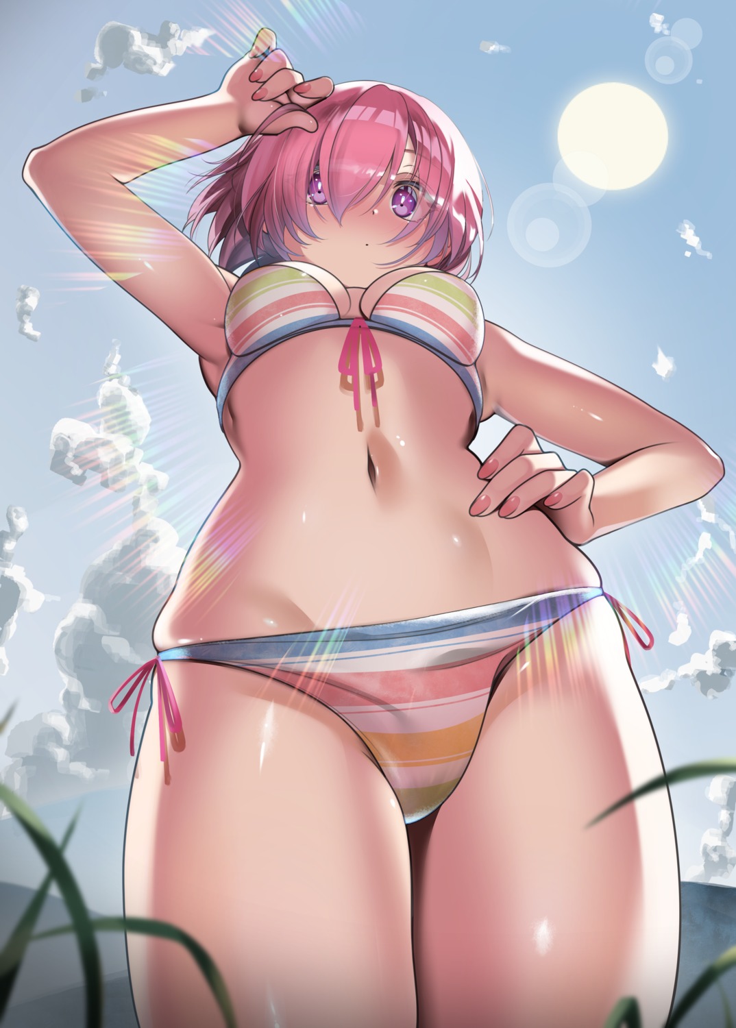 bikini fate/grand_order mash_kyrielight nanaken_nana swimsuits