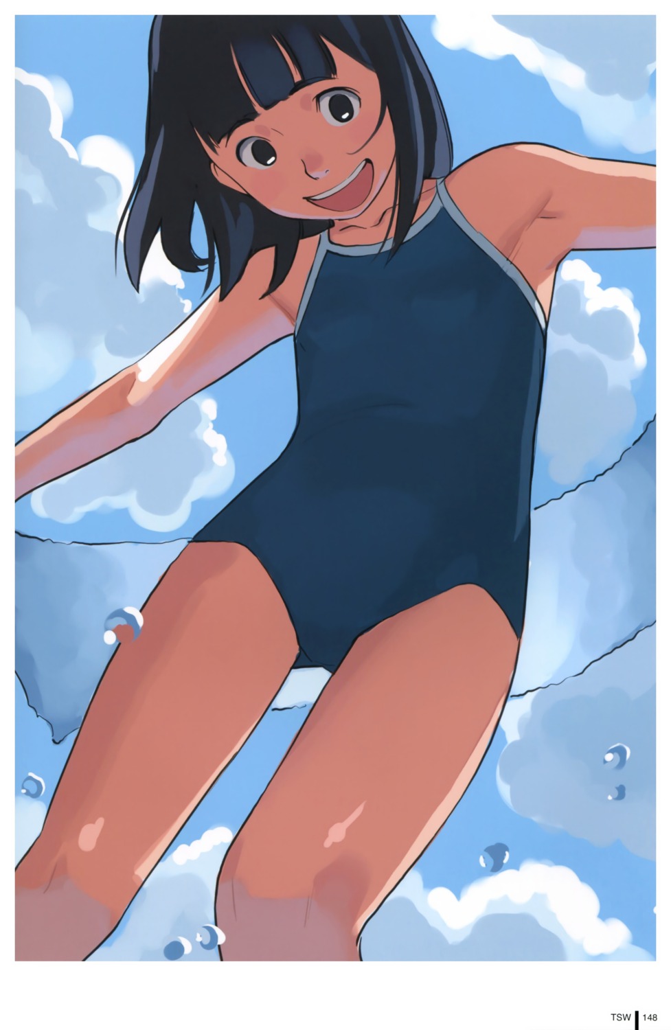 school_swimsuit swimsuits takamichi towel