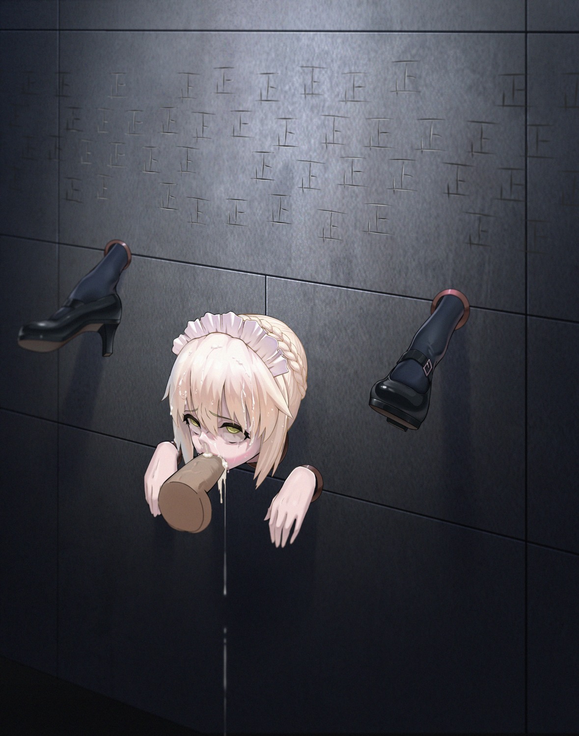 bondage cum fate/grand_order fellatio heels maid obabynight penis saber saber_alter uncensored