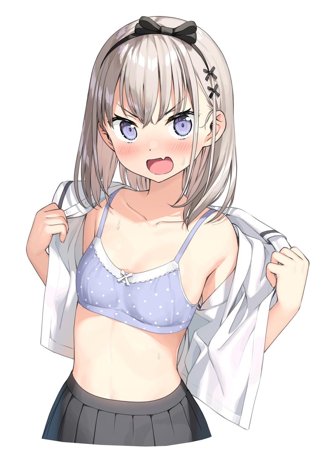 bra ichika_(kantoku) kantoku loli open_shirt seifuku undressing