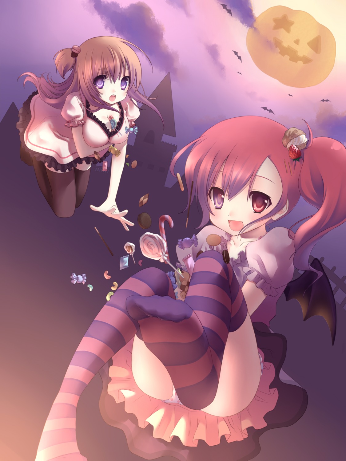 cleavage halloween nana_mikoto pantsu thighhighs