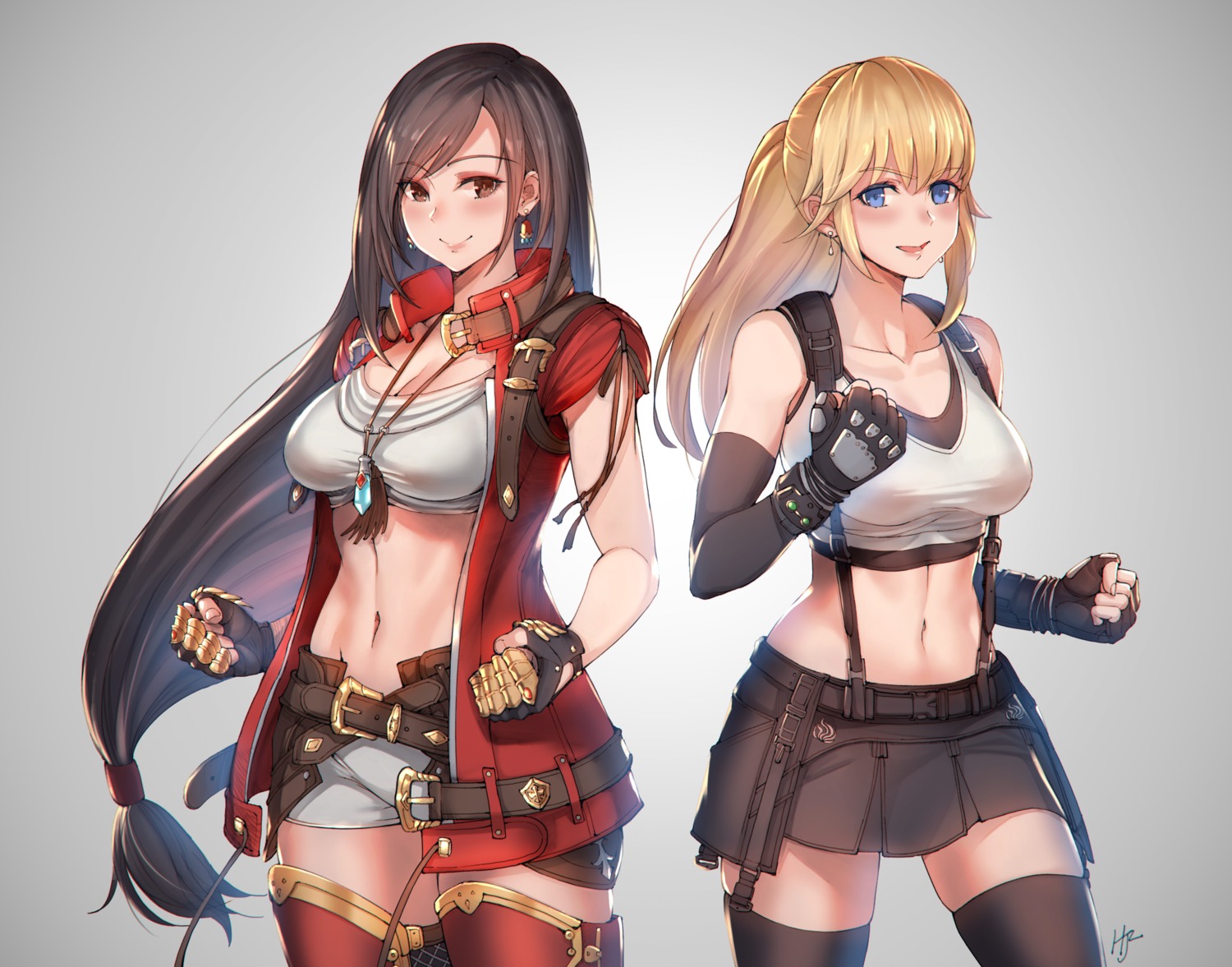 cleavage cosplay final_fantasy final_fantasy_vii final_fantasy_xiv haimerejzero lyse_hext thighhighs tifa_lockhart