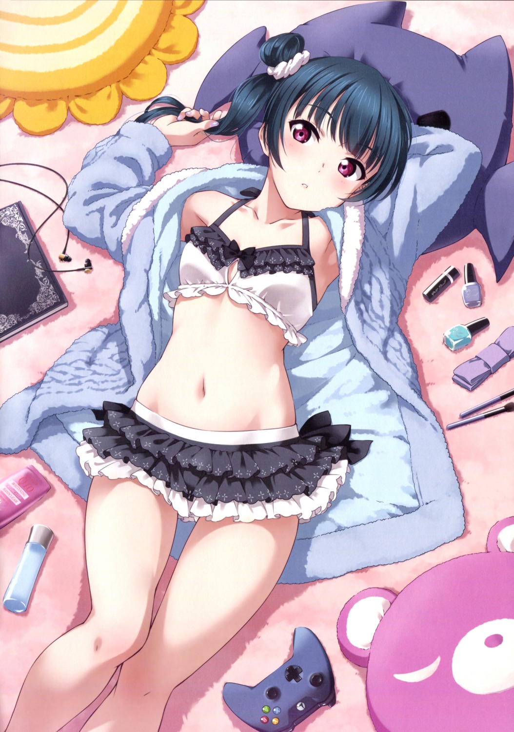 bikini inou_shin love_live!_sunshine!! open_shirt possible_duplicate swimsuits tsushima_yoshiko