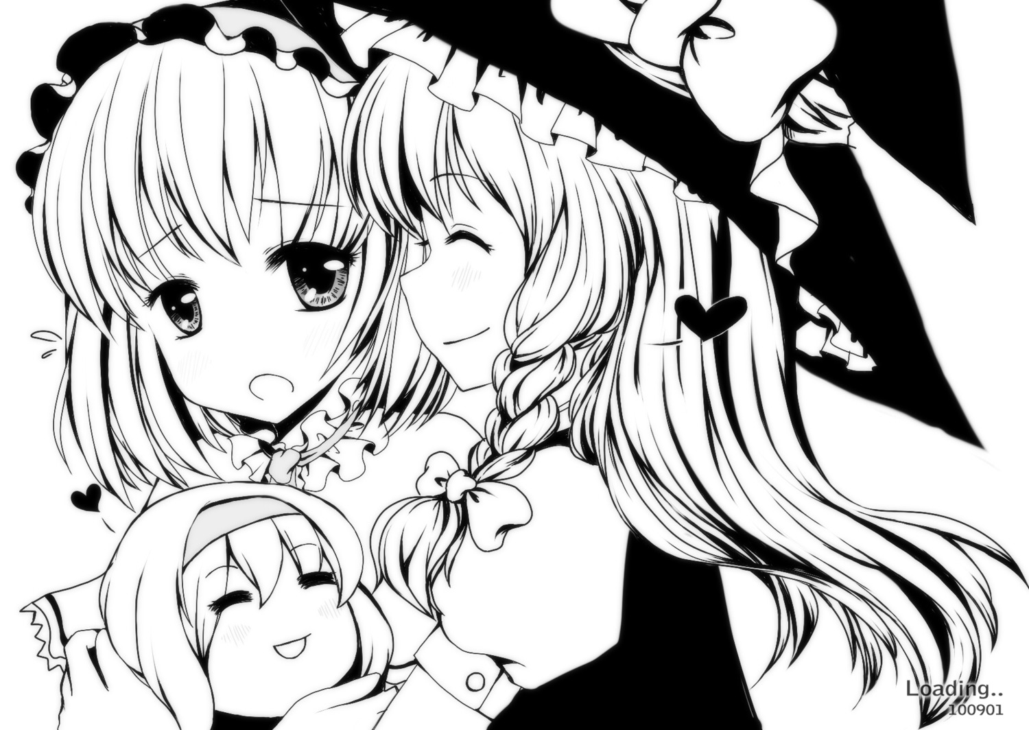 alice_margatroid kirisame_marisa loading.. monochrome touhou yukkuri_shiteitte_ne