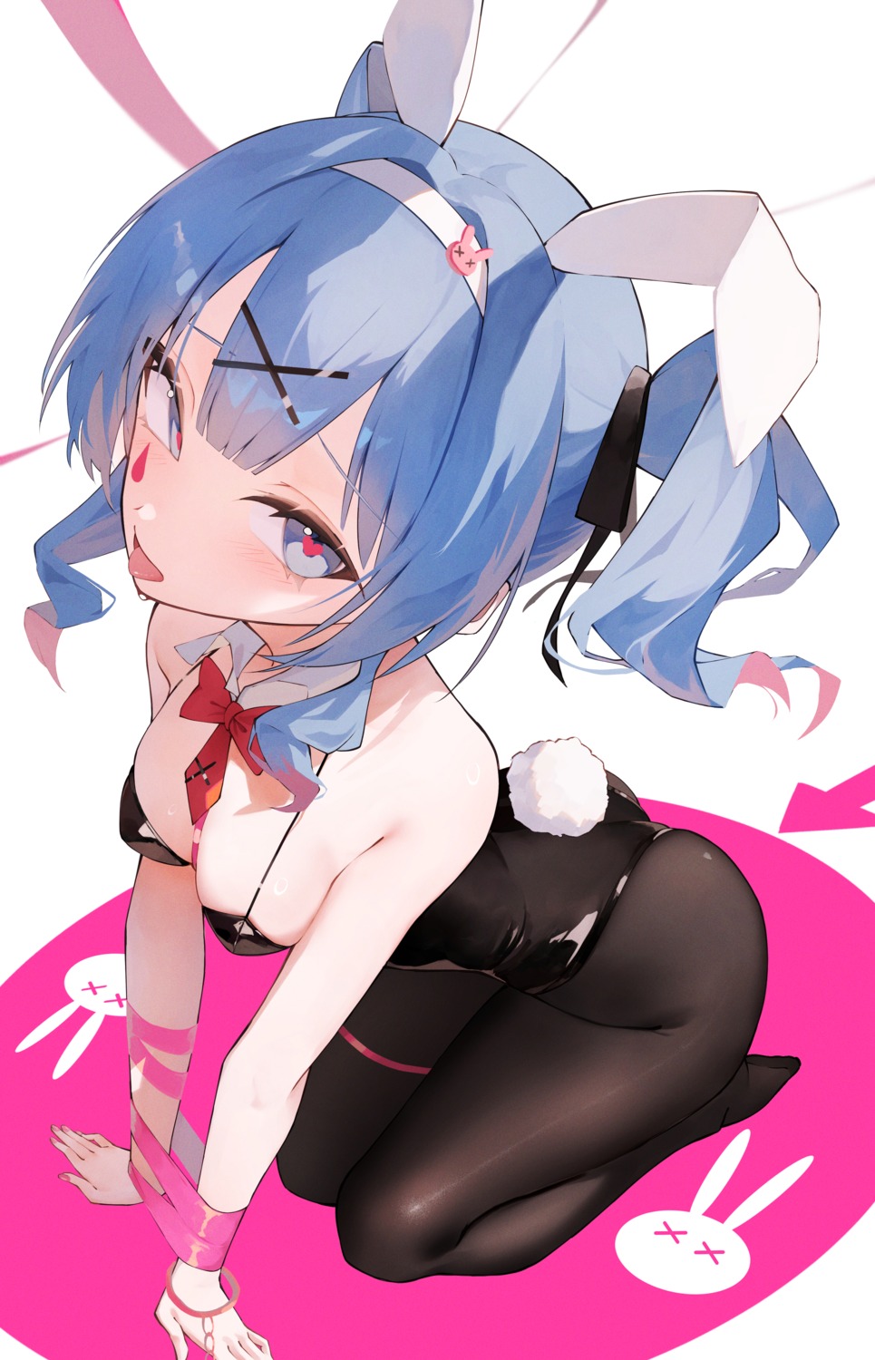 animal_ears bondage bunny_ears bunny_girl hatsune_miku no_bra pantyhose rabbit_hole_(vocaloid) shun'ya_(daisharin36) tail tattoo vocaloid