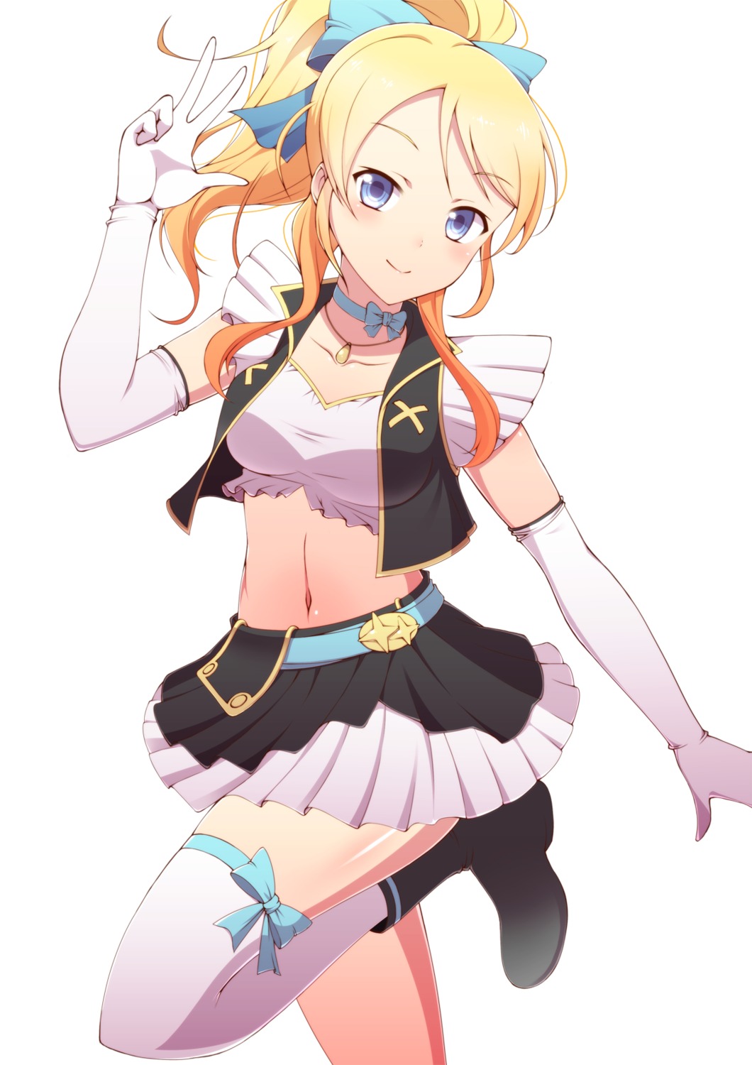 ayase_eli love_live! ookami_maito thighhighs