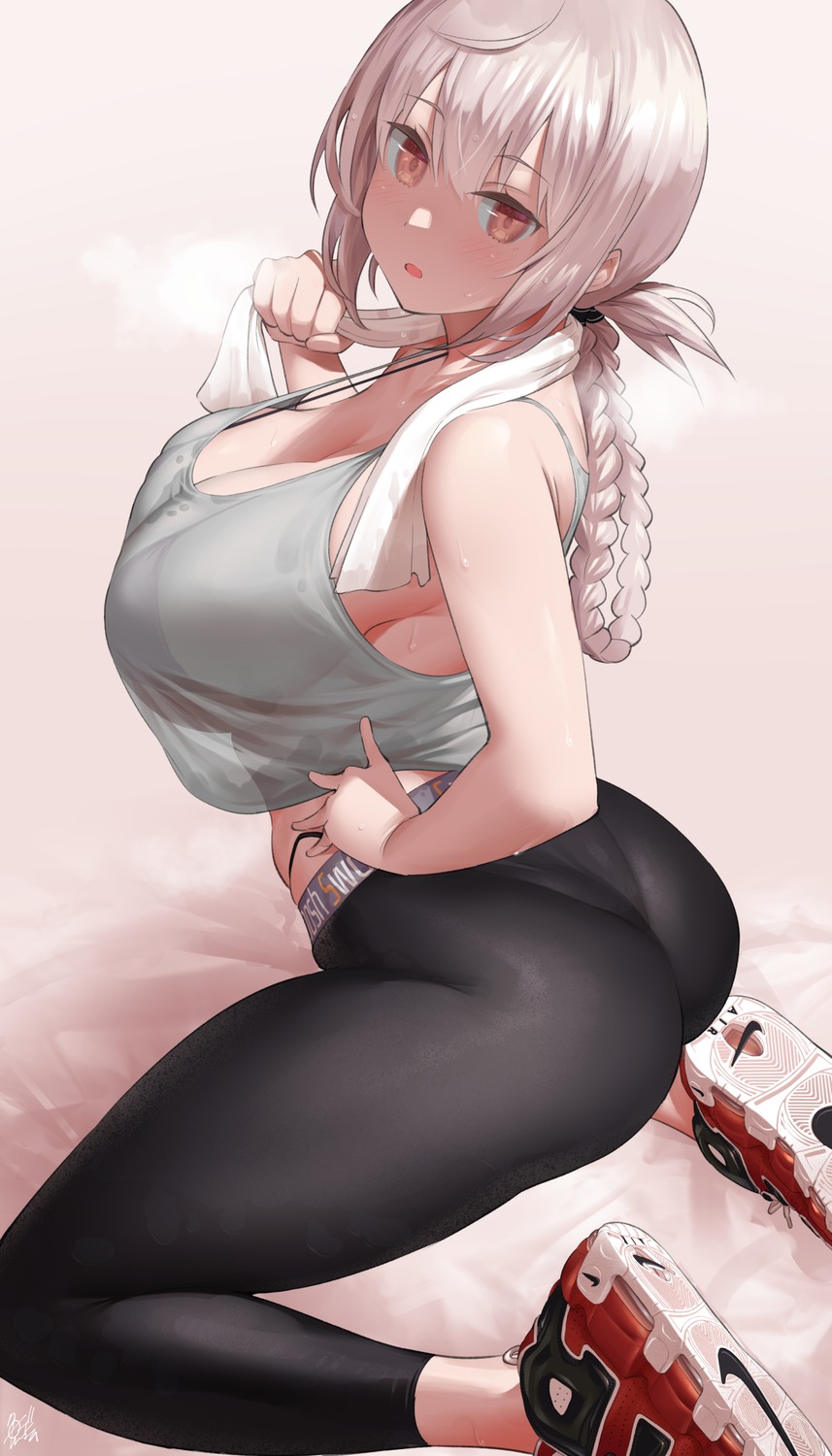 ass bra fate/grand_order florence_nightingale_(fate) see_through uo_denim