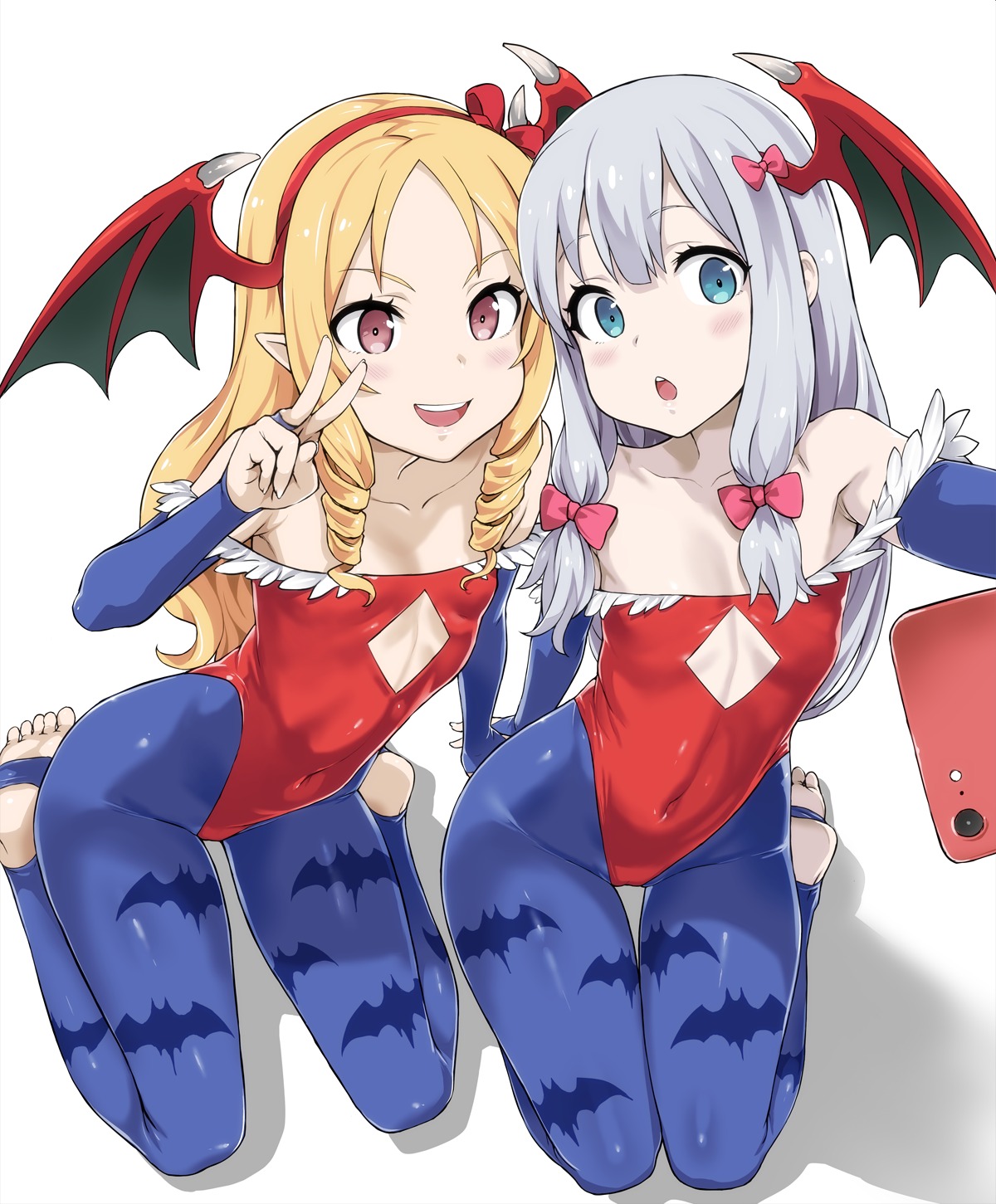 asanagi cleavage cosplay dark_stalkers eromanga-sensei izumi_sagiri leotard lilith_aensland pantyhose pointy_ears wings yamada_elf