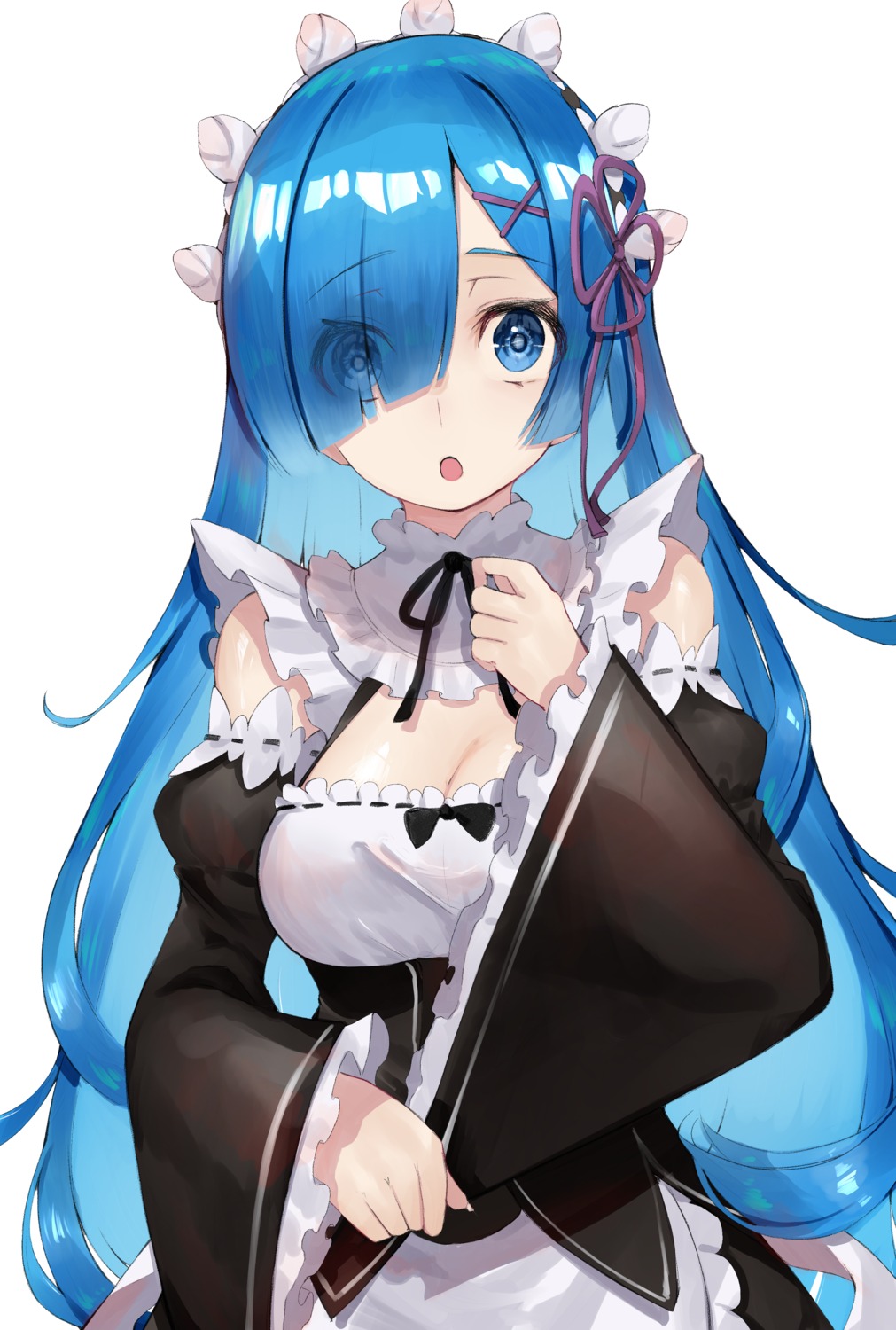 cleavage maid r_(ryo) re_zero_kara_hajimeru_isekai_seikatsu rem_(re_zero)