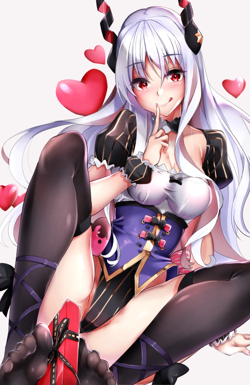 caren_hortensia fate/grand_order feet horns leotard sezoku thighhighs valentine