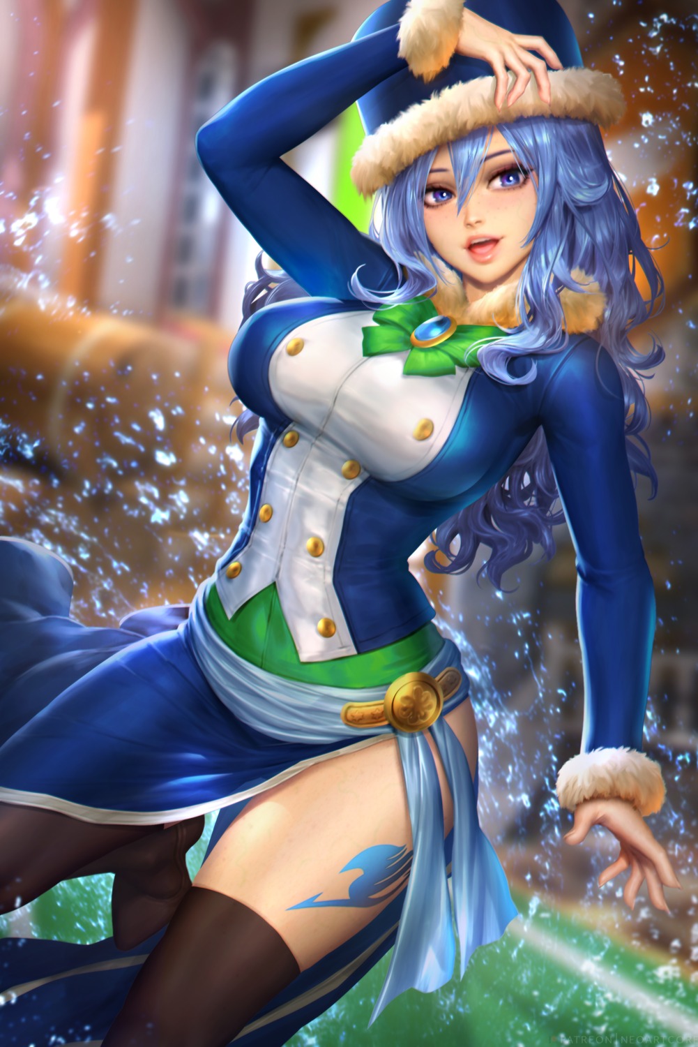 fairy_tail juvia_lockser nudtawut_thongmai tattoo thighhighs