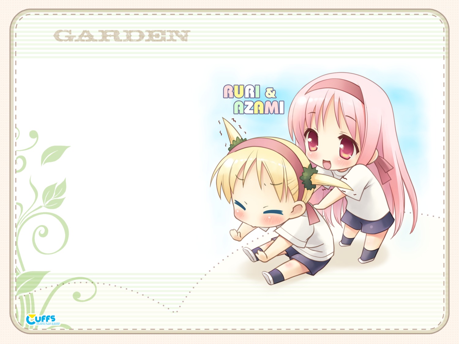 chibi cuffs garden himemiya_ruri kanekiyo_miwa lolita_fashion suzumura_azami wallpaper