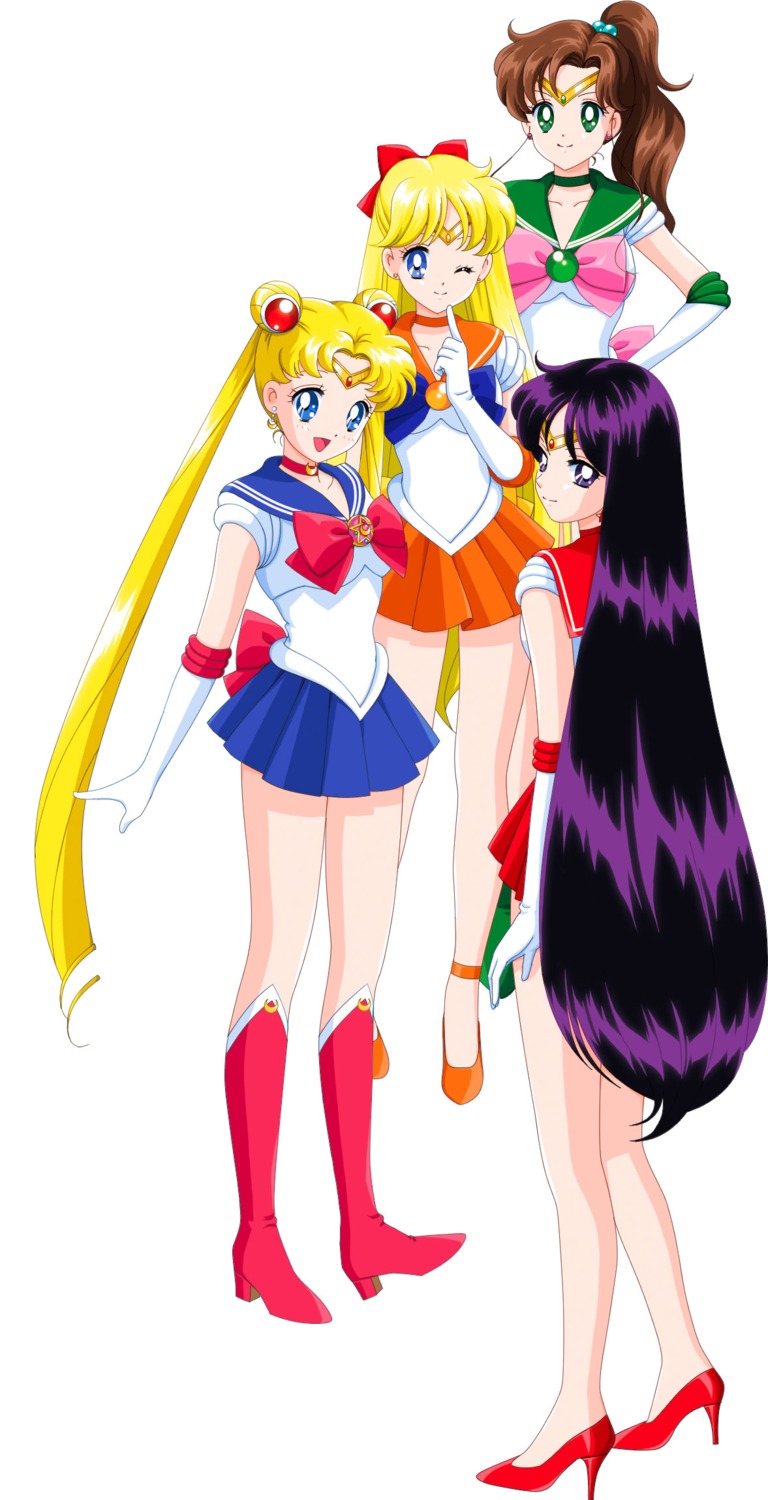 aino_minako heels hino_rei jpeg_artifacts kino_makoto mizuha sailor_moon seifuku tsukino_usagi