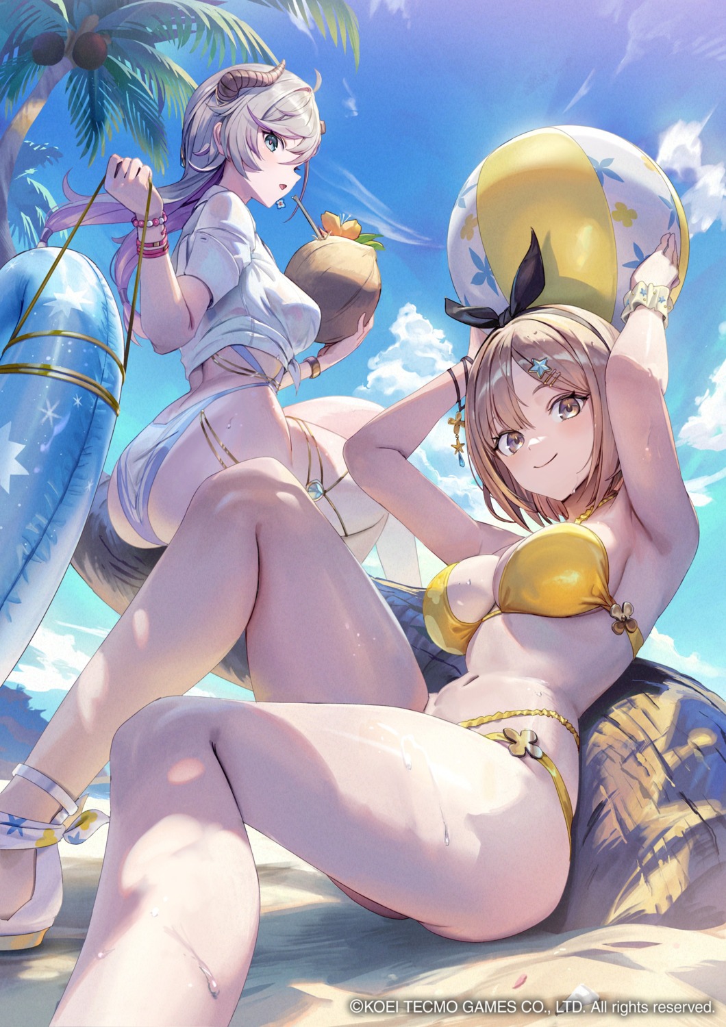 atelier atelier_resleriana atelier_ryza bikini gesoking horns koei_tecmo reisalin_stout see_through swimsuits valeria_(atelier)