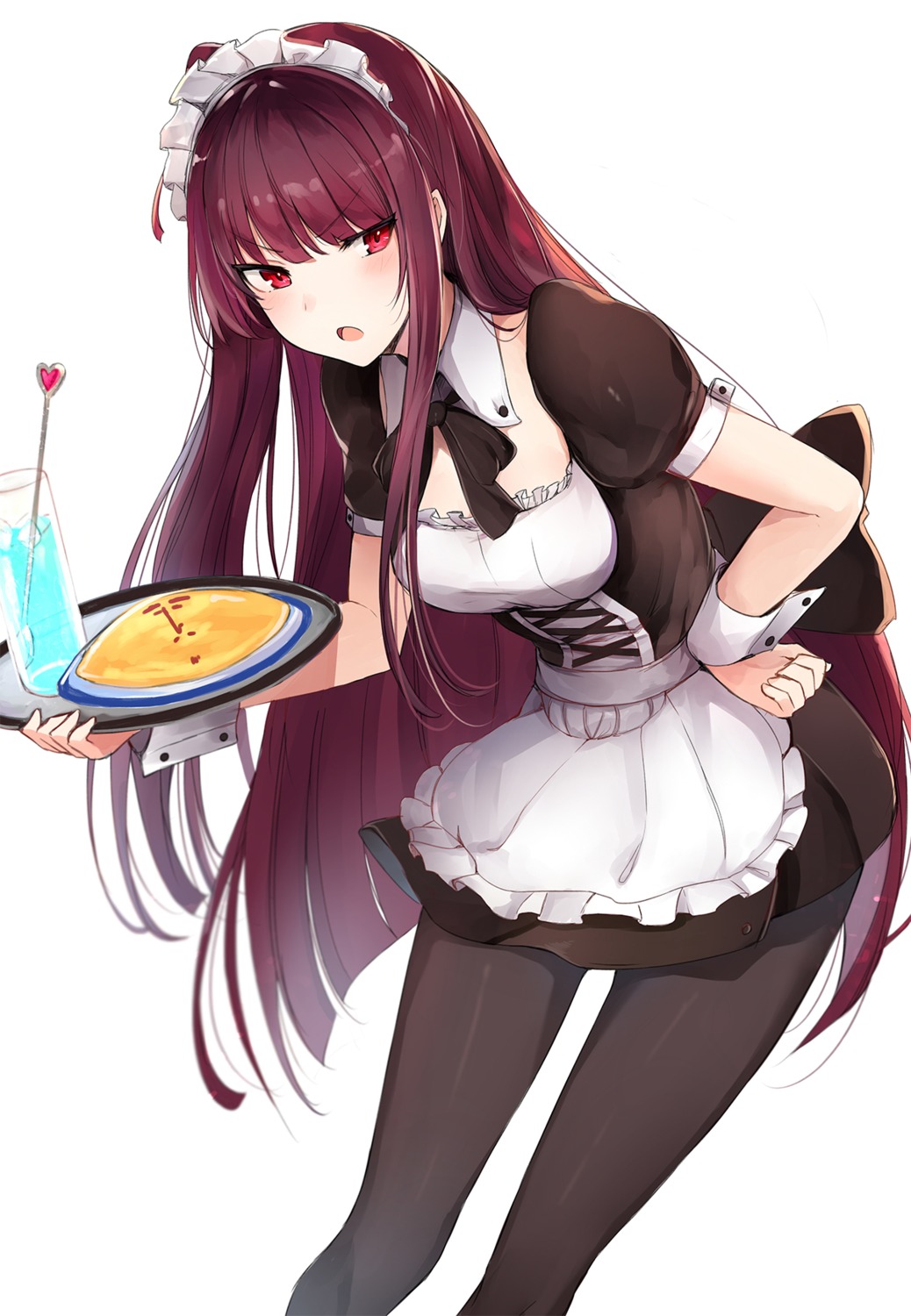 girls_frontline maid mengda pantyhose wa2000_(girls_frontline) waitress