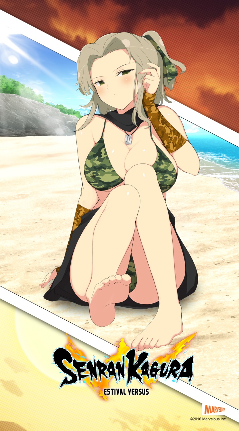 bikini cleavage feet imu_(senran_kagura) senran_kagura swimsuits yaegashi_nan