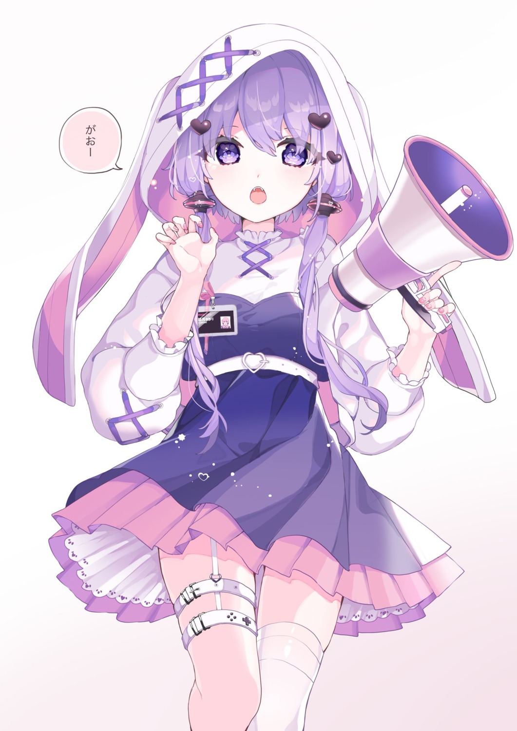 dress garter konpe_itou skirt_lift thighhighs vocaloid yuzuki_yukari