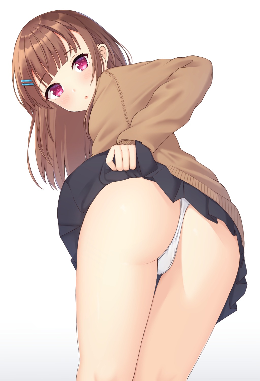 ass pantsu seifuku seventeen_(st17125) skirt_lift sweater thong
