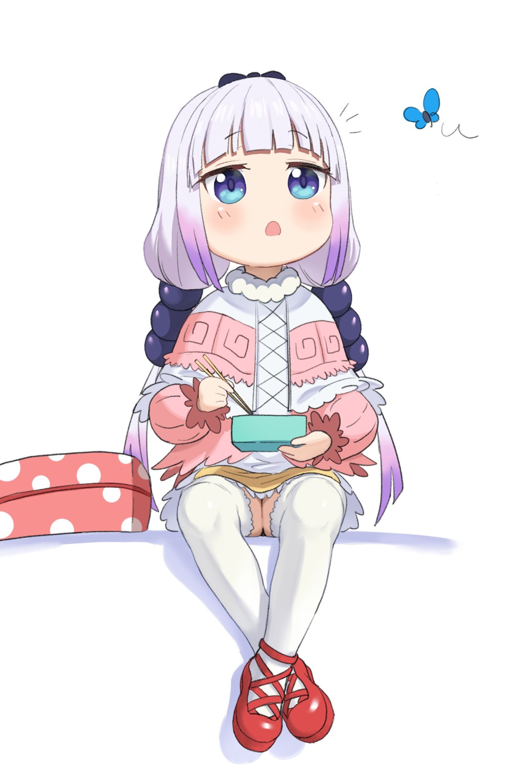 chagama_teishoku kanna_kamui kobayashi-san_chi_no_maidragon loli nopan thighhighs