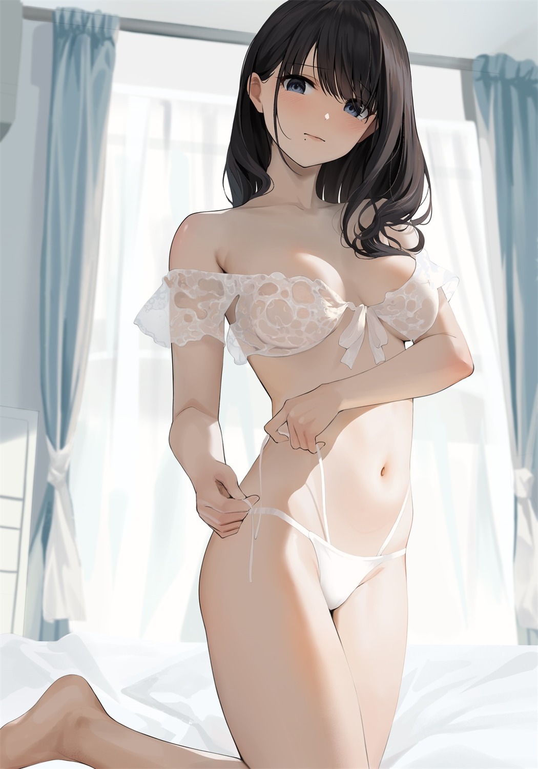 bra duplicate gin00 kazano_hiori lingerie pantsu see_through string_panties the_idolm@ster the_idolm@ster_shiny_colors undressing