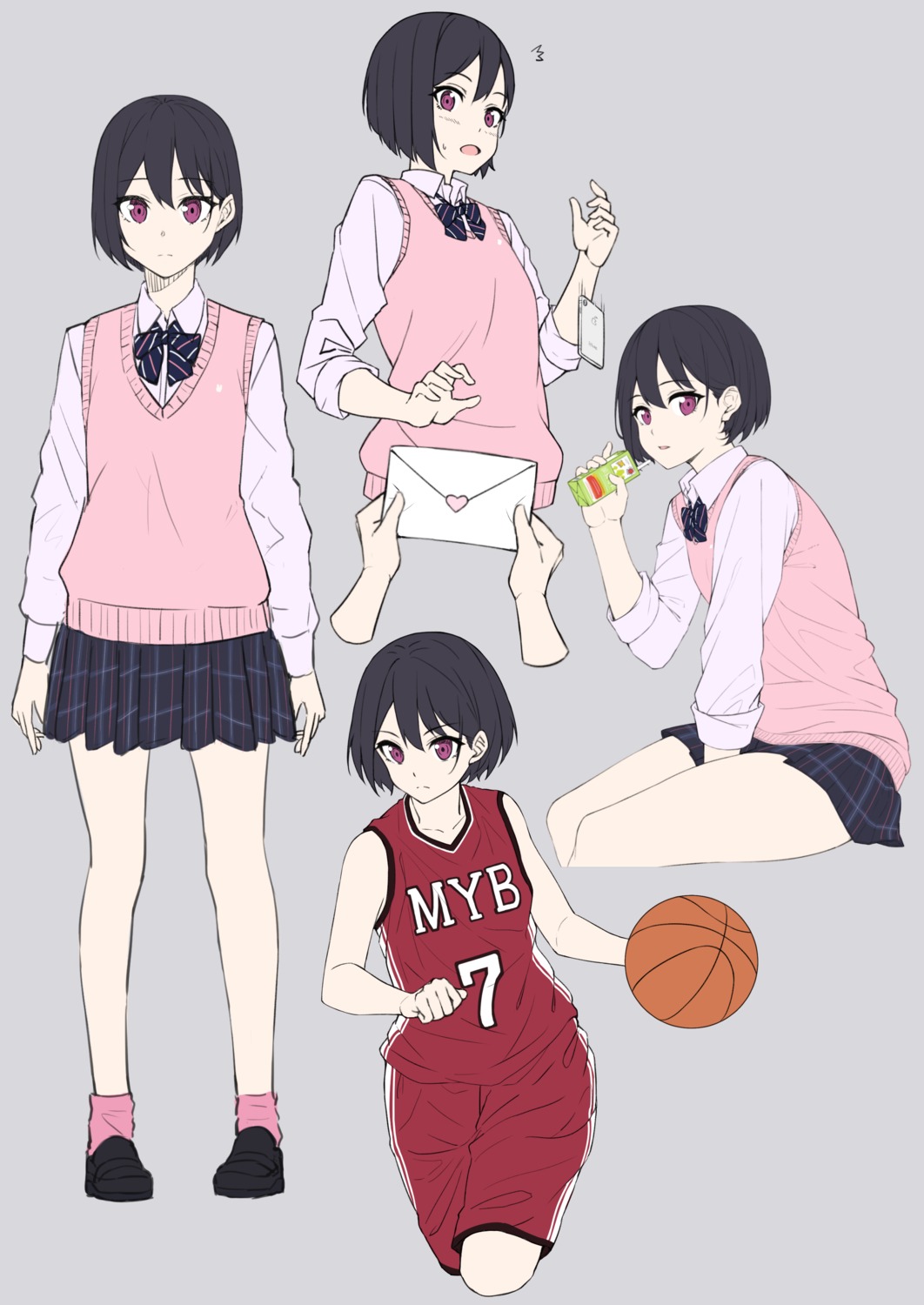 basketball ochiai_miyabi seifuku sweater uniform