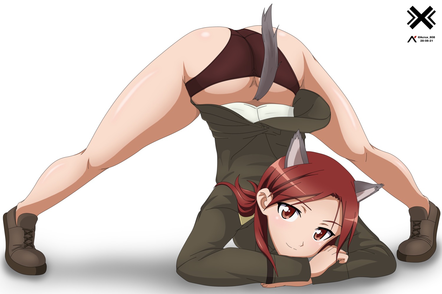 acrux animal_ears ass gertrud_barkhorn inumimi pantsu strike_witches strike_witches:_operation_victory_arrow strike_witches_2 strike_witches_gekijouban tail uniform