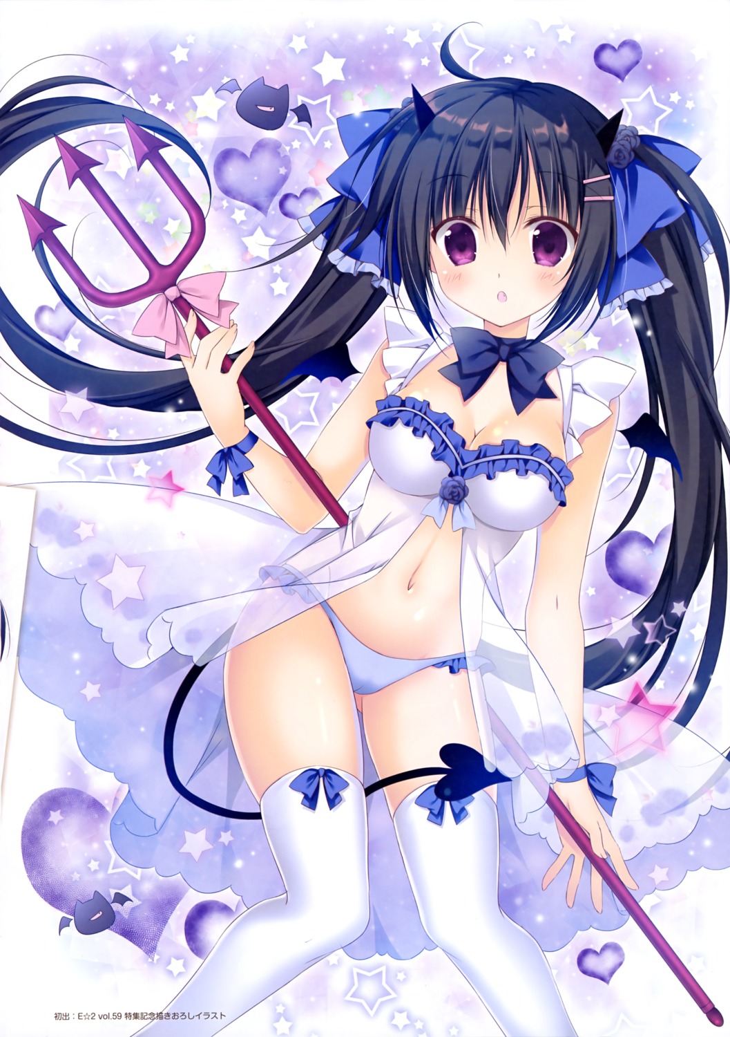 cameltoe cleavage horns korie_riko lingerie pantsu see_through tail thighhighs weapon