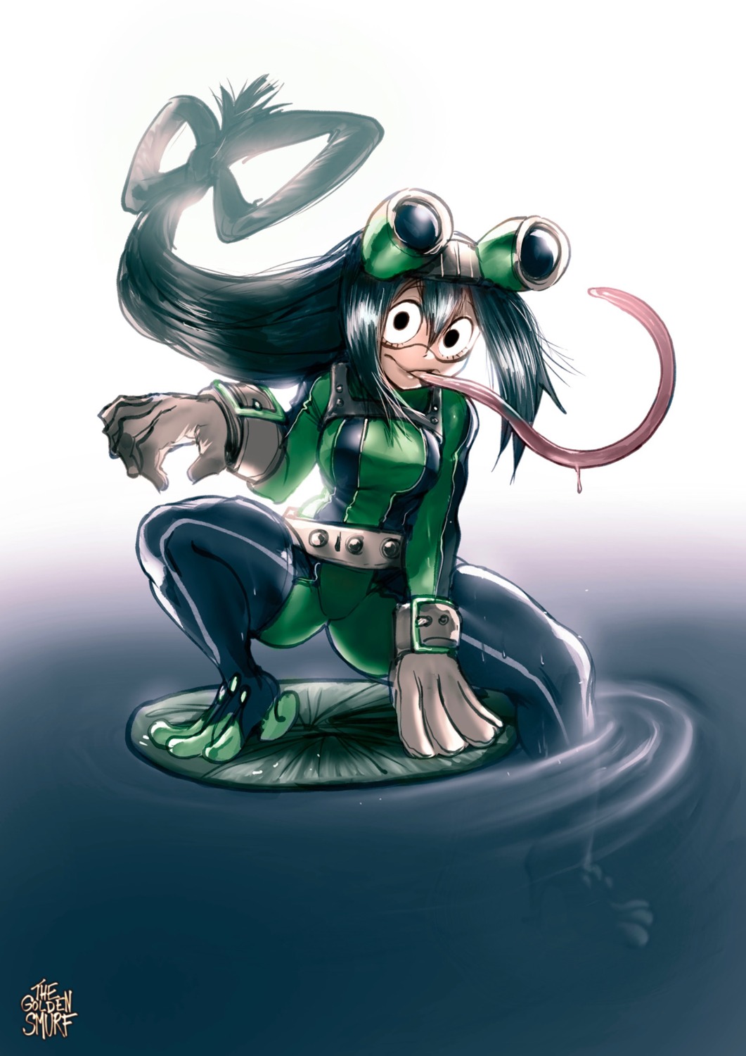 asui_tsuyu bodysuit boku_no_hero_academia thegoldensmurf wet