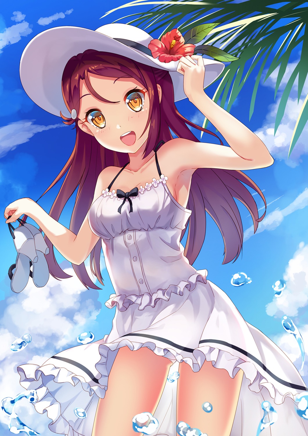 dress heels love_live!_sunshine!! sakurauchi_riko summer_dress yongheng_zhi_wu