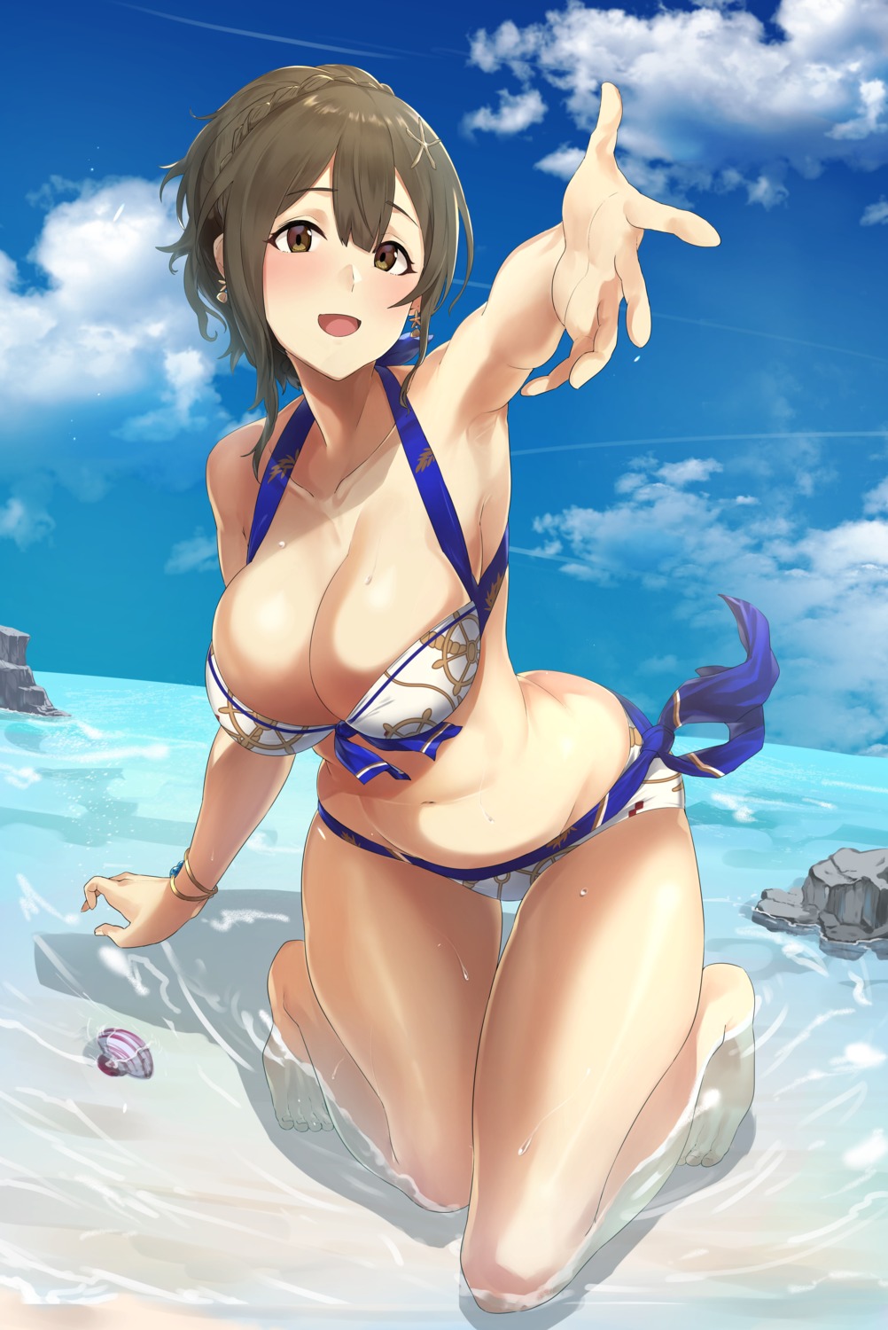 bikini hotate-chan kuwayama_chiyuki swimsuits the_idolm@ster the_idolm@ster_shiny_colors wet