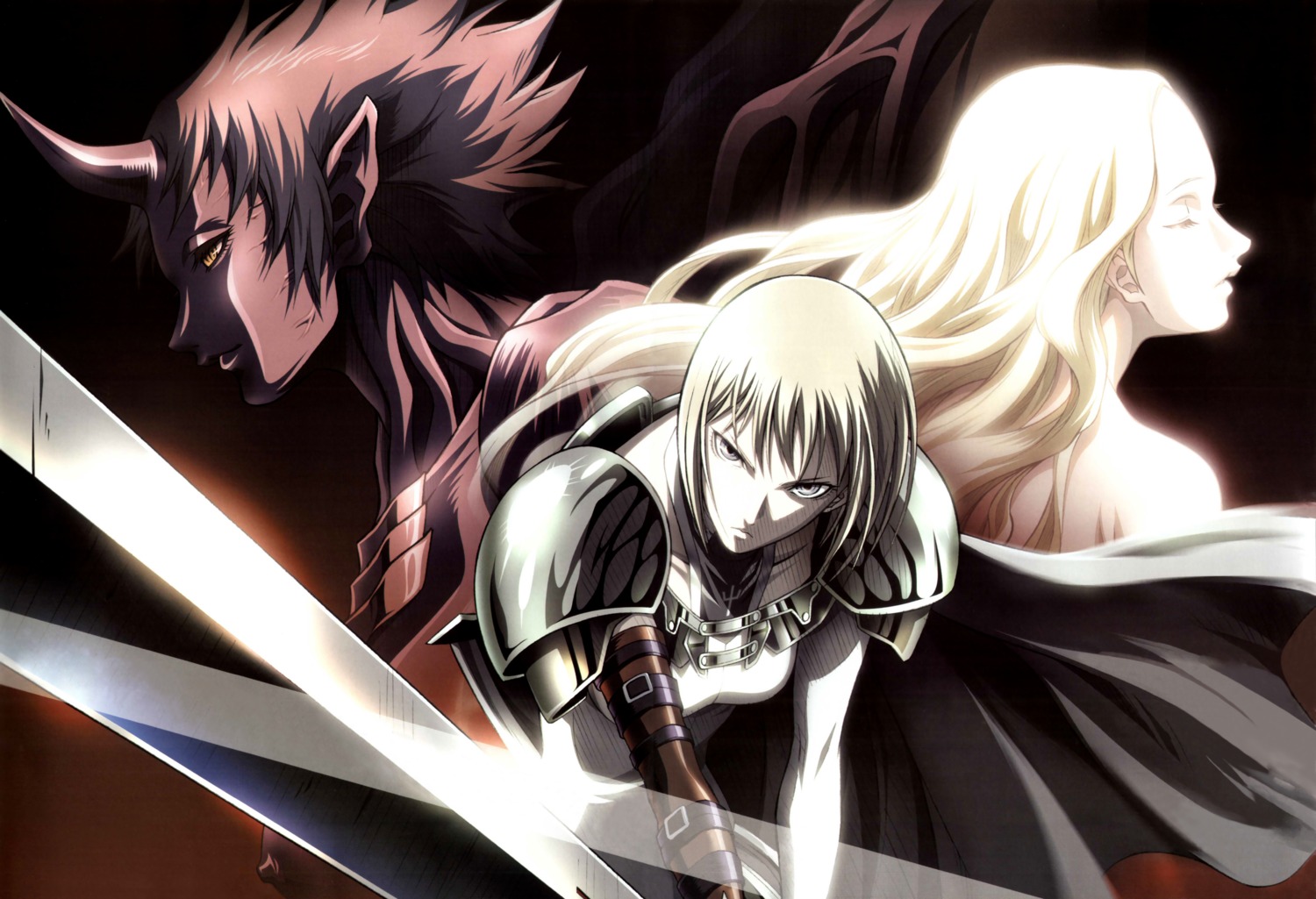 armor clare claymore naked nipples priscilla_(claymore) sword teresa