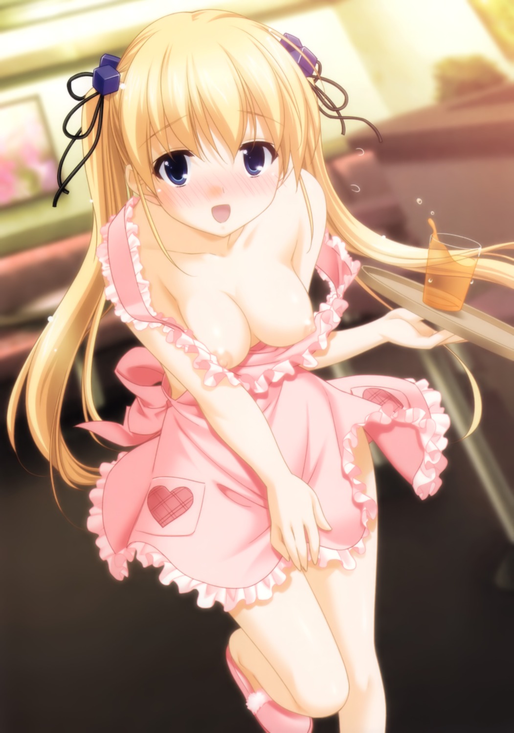 breasts kani_biimu mukai_mana naked_apron nami_no_manimani nipples overfiltered