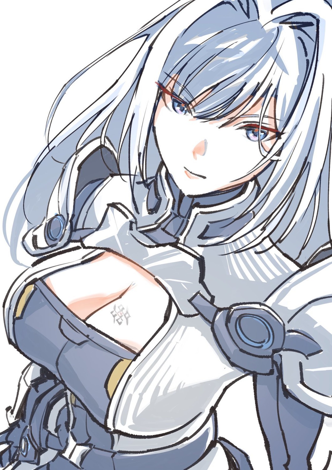 armor cleavage ethel sketch tattoo ug xenoblade_(series) xenoblade_3