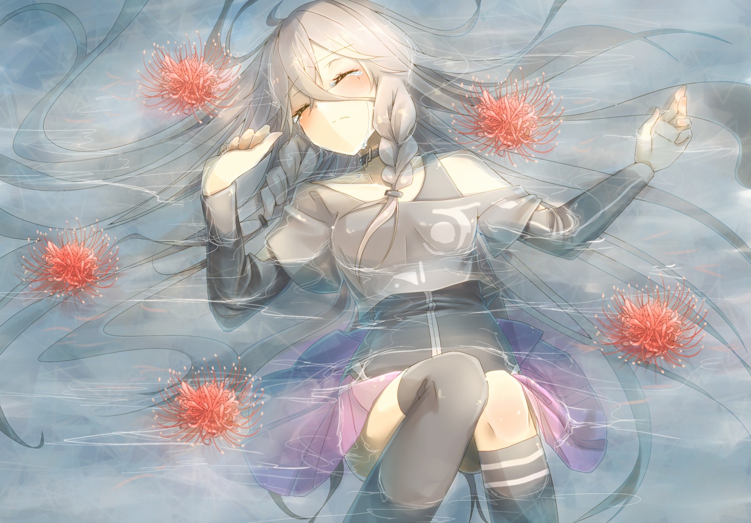 ia_(vocaloid) thighhighs vocaloid wet