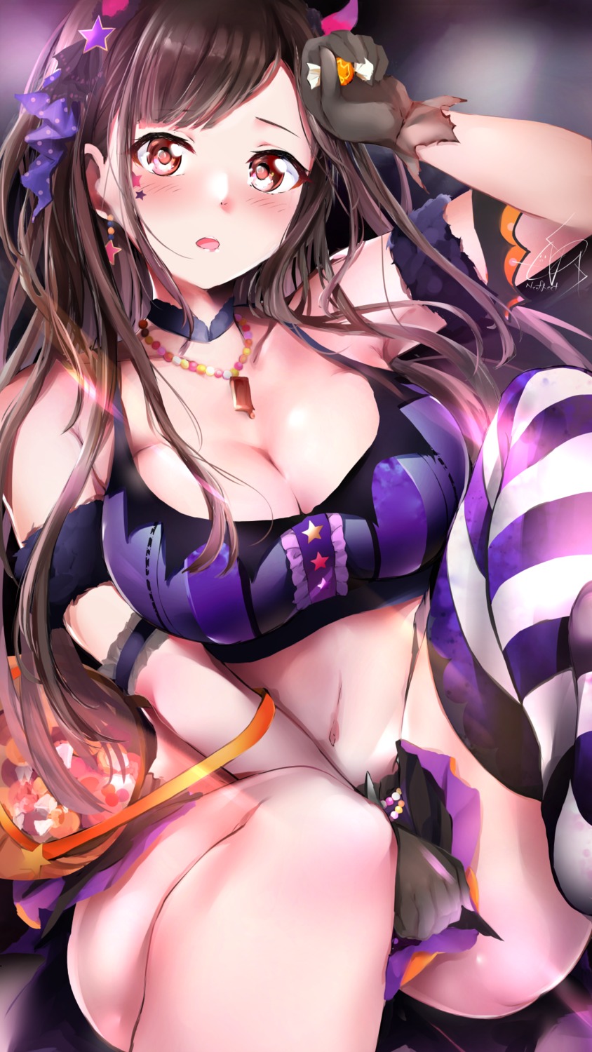 cleavage halloween neofreet sonoda_chiyoko the_idolm@ster the_idolm@ster_shiny_colors thighhighs