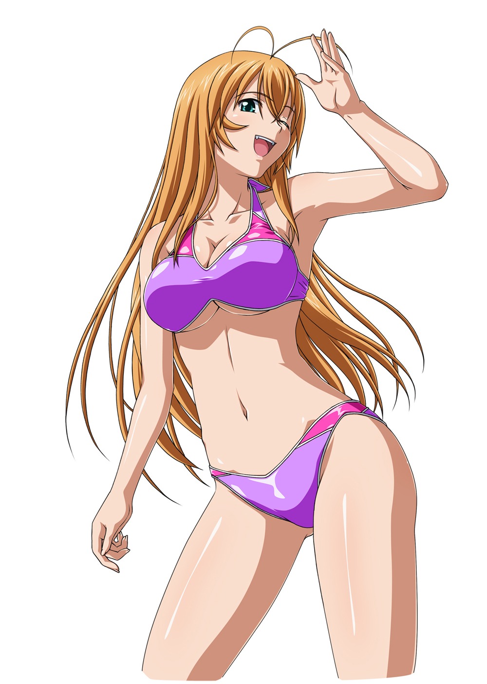 bikini cleavage ikkitousen sonsaku_hakufu swimsuits
