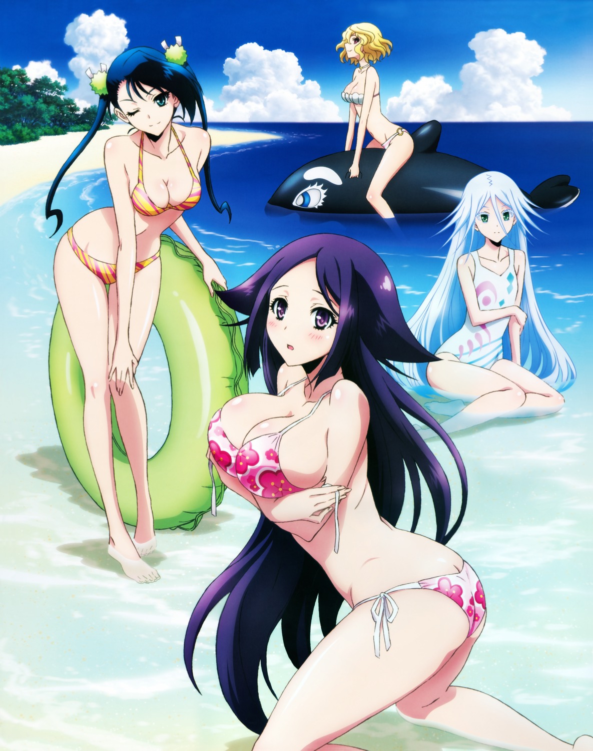 bikini breast_hold cleavage hibachi kuroageha mitsuki_(mushibugyou) mushibugyou oharu swimsuits yamashita_yoshimitsu