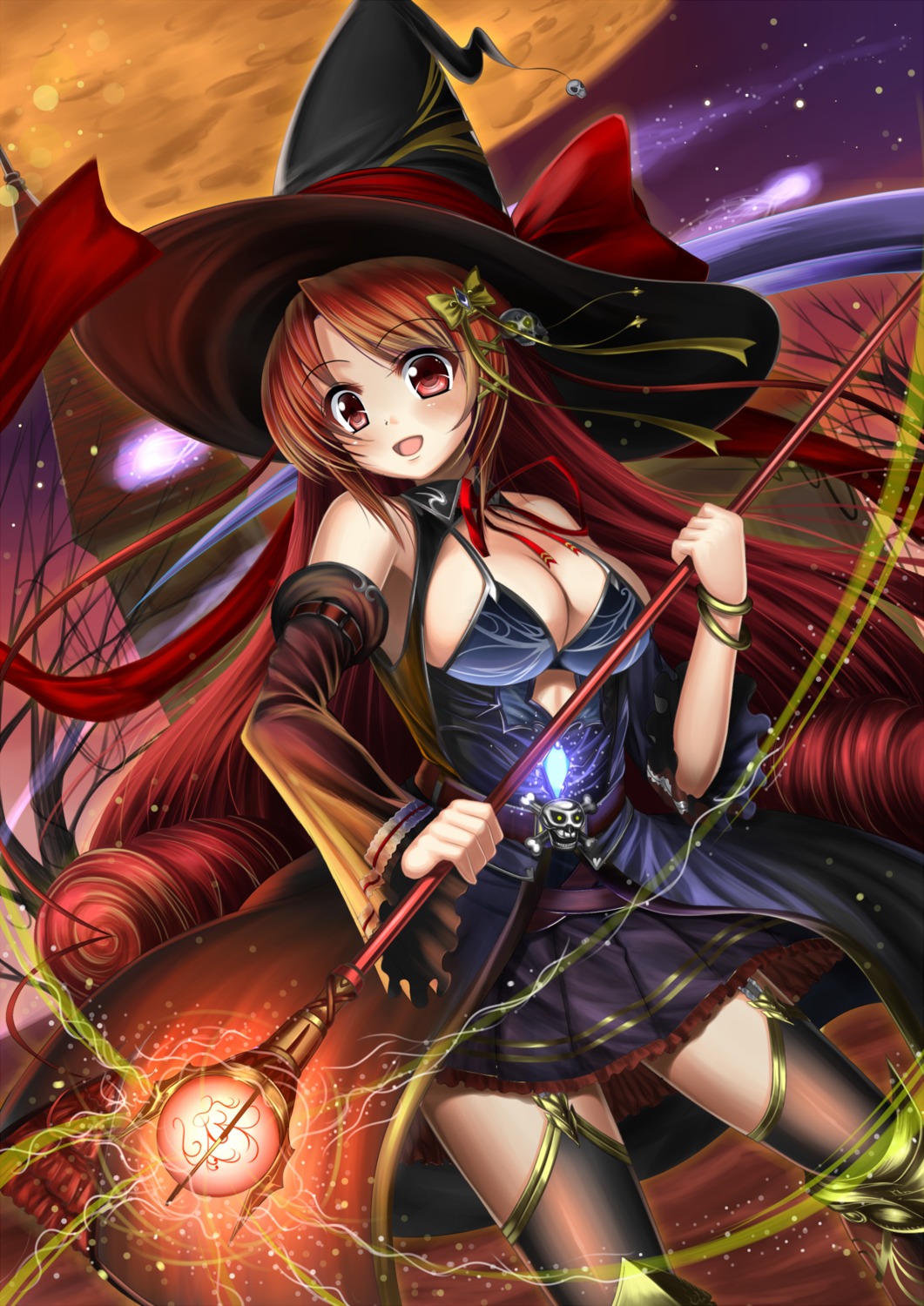 cleavage shibata_rai stockings thighhighs weapon witch