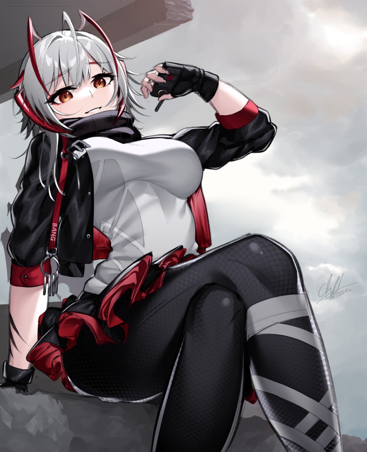 arknights horns izulizuru pantyhose w_(arknights)