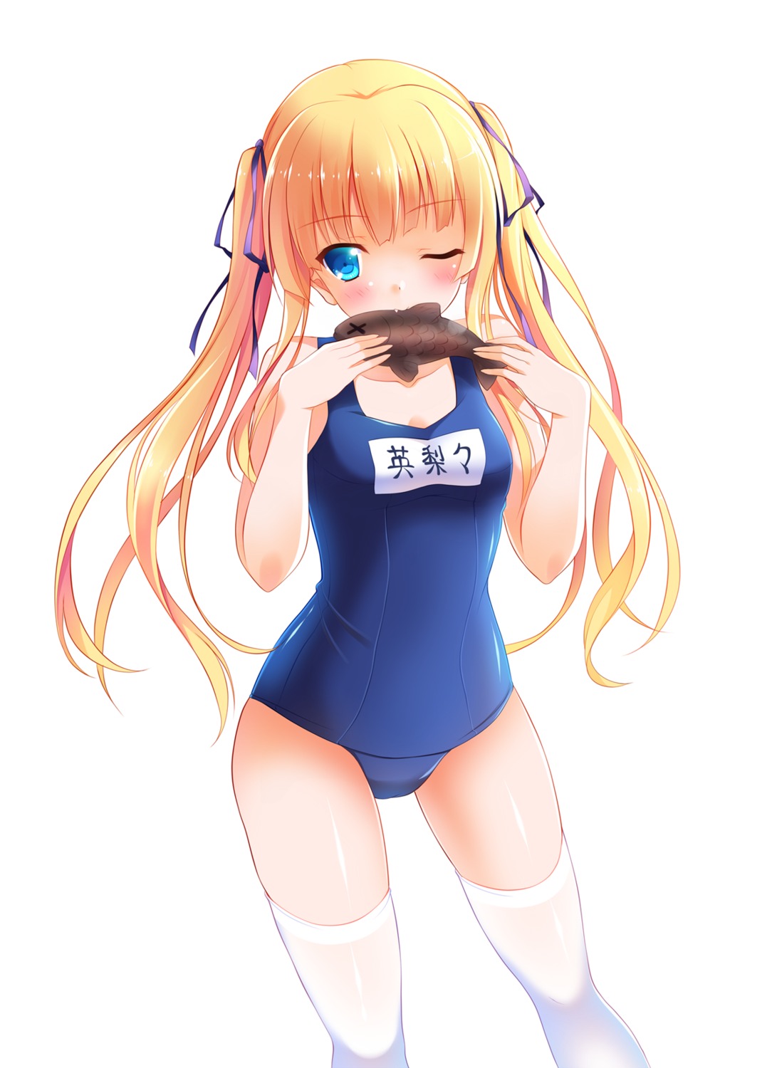 saenai_heroine_no_sodatekata sawamura_spencer_eriri school_swimsuit swimsuits thighhighs yagami-all_hail_nanao