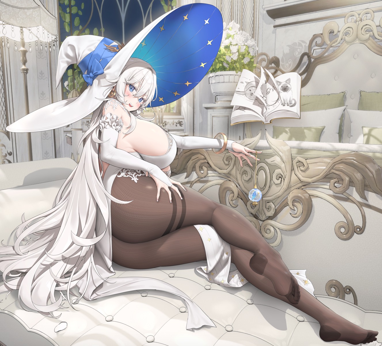 ass dress muloli no_bra nopan pantyhose priana skirt_lift witch