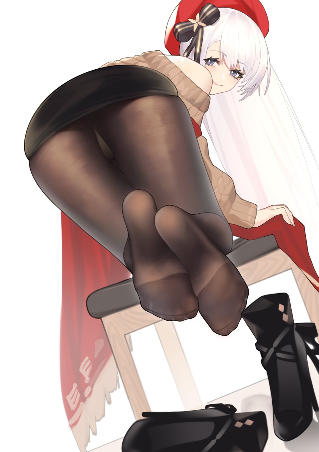 ass azur_lane belfast_(azur_lane) hyouuma pantsu pantyhose sweater