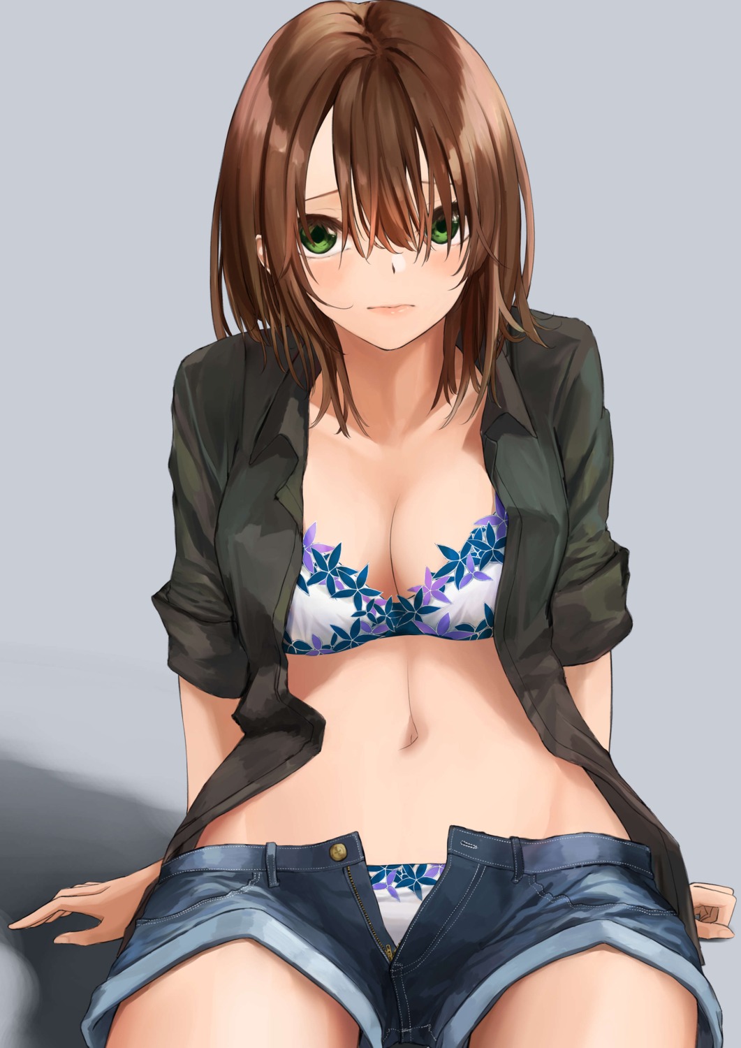 bra cleavage open_shirt pantsu yonamegu