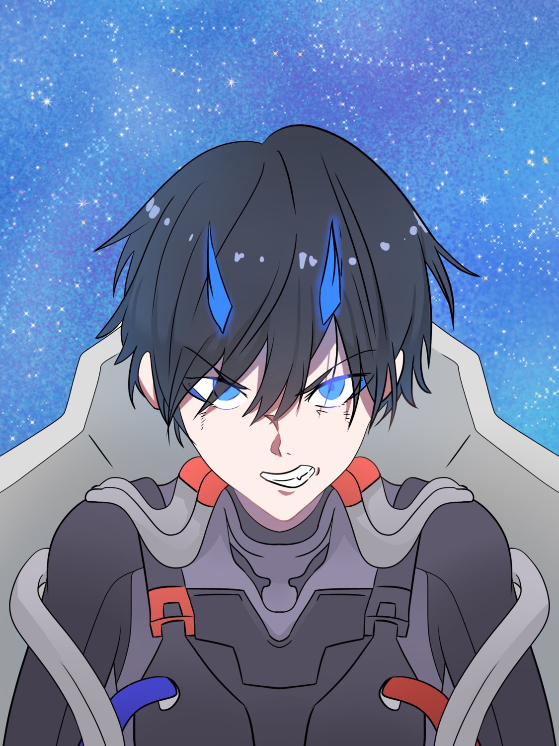 bodysuit darling_in_the_franxx haramari_nu22 hiro_(darling_in_the_franxx) horns male