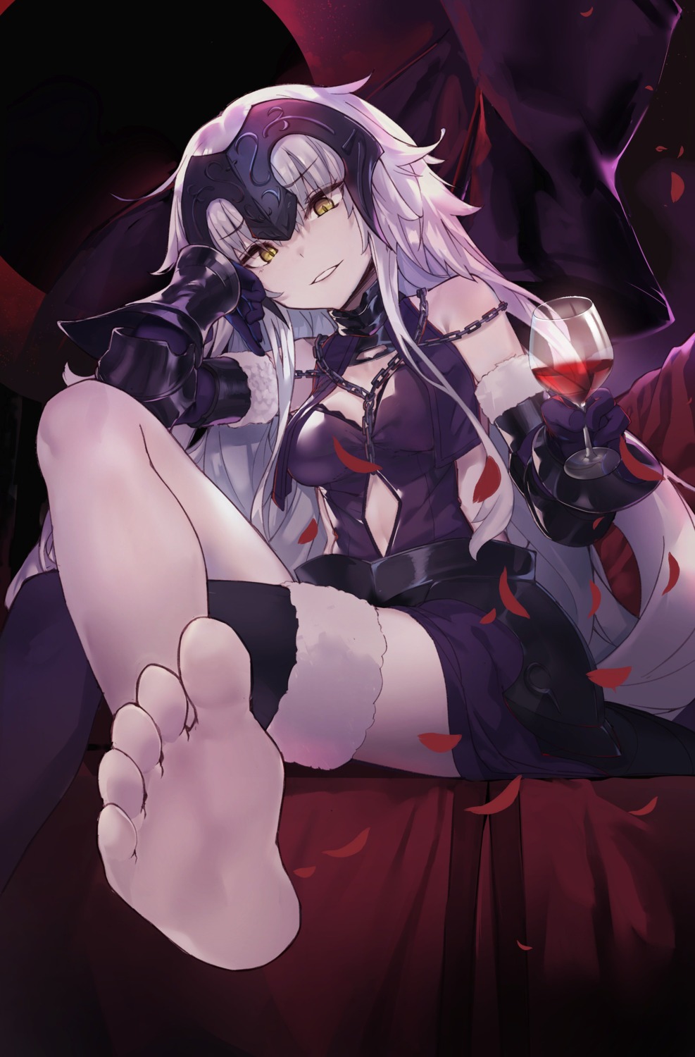 akieda armor dress fate/grand_order feet jeanne_d'arc jeanne_d'arc_(alter)_(fate) thighhighs