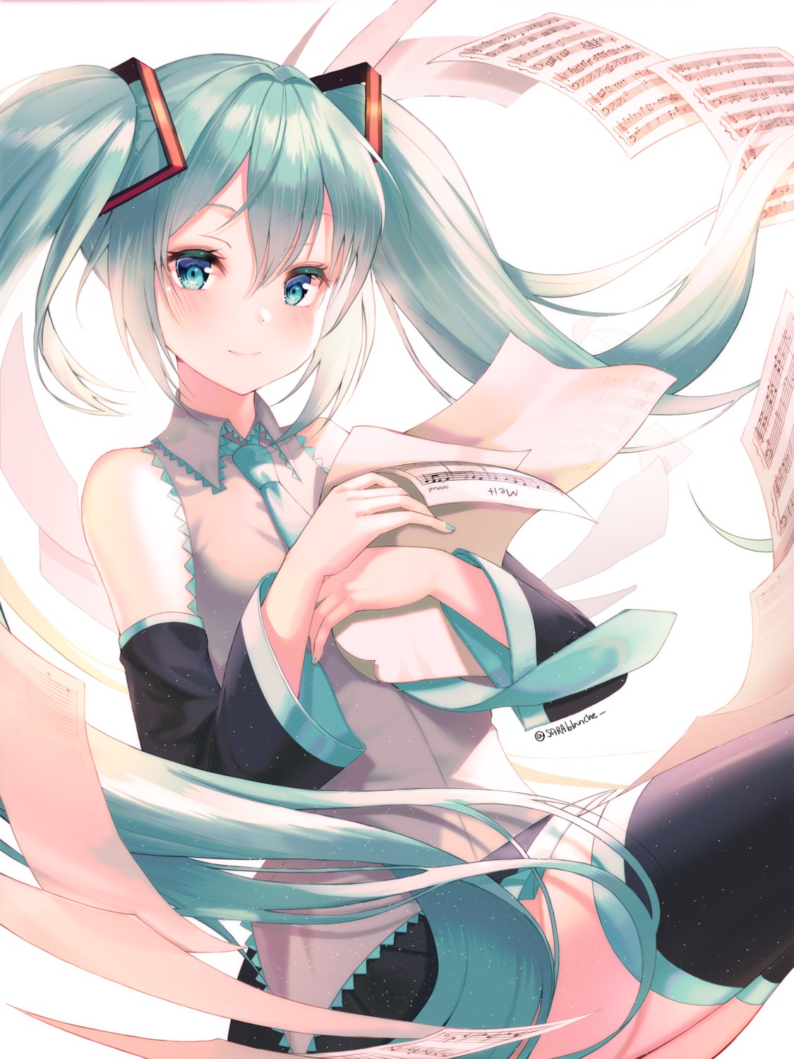 hatsune_miku sarablanche thighhighs vocaloid