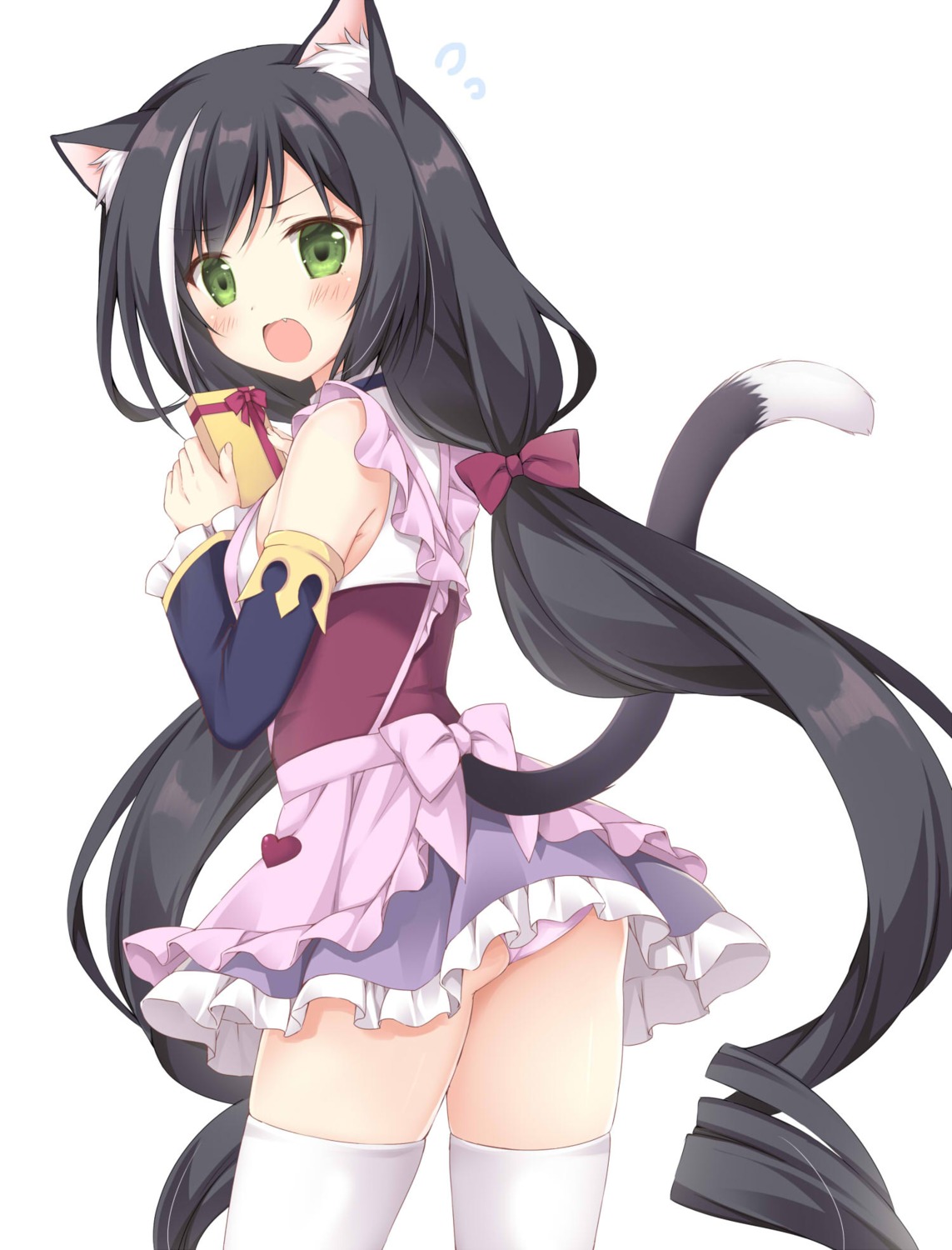 animal_ears ass dress karyl_(princess_connect) korie_riko nekomimi pantsu princess_connect princess_connect!_re:dive skirt_lift tail thighhighs valentine