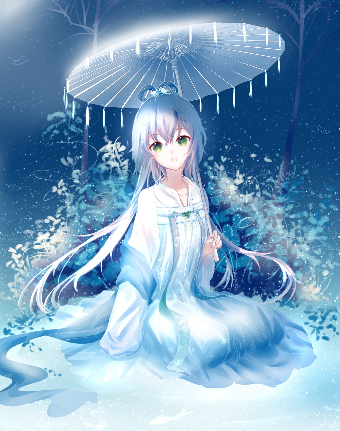 asian_clothes luo_tianyi umbrella vocaloid yaduo